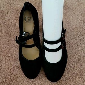 Gianni bini black size 6 thick heel with straps